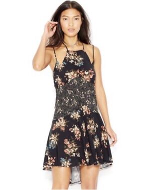 Free People Intimately Crescent Spaghetti Strap Printed Slip Dress NWT